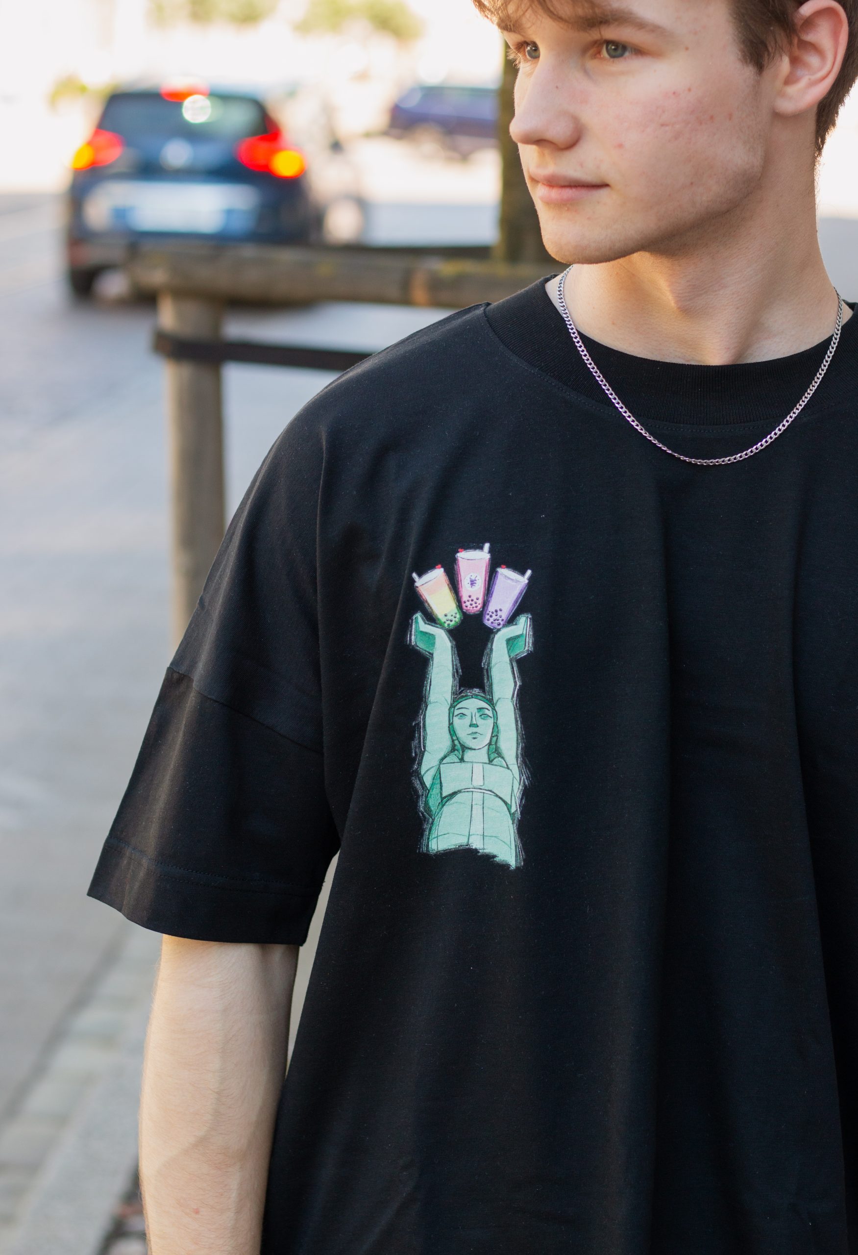 Burbuļtējas dizaina t-rekls "Boba cat"