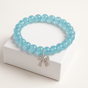 Bubble Tea Rokassprādze (zila ar bantīti)